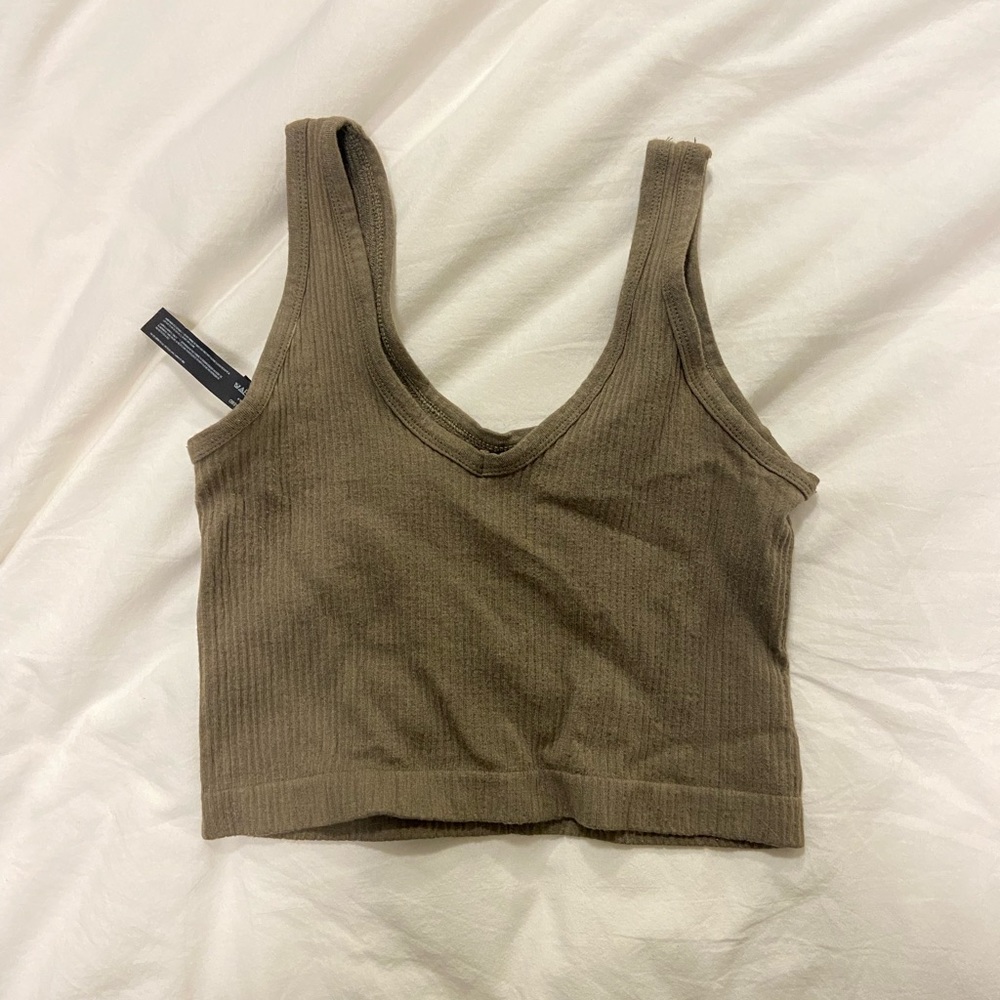 Olive green/ khaki out from under (urban outfitters) tank top